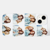 カスタムフォトコラージュ 7枚のスクエア写真 白 Case-Mate iPhoneケース (裏面 (横))