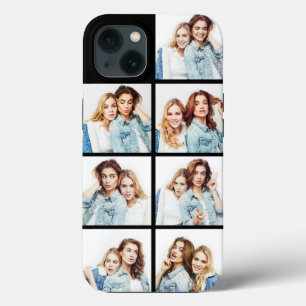 カスタムフォトコラージュ 7枚の正方形の写真 黒 iPhone 13ケース