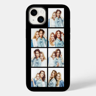 カスタムフォトコラージュ 7枚の正方形の写真 黒 iPhone 14 PLUSケース