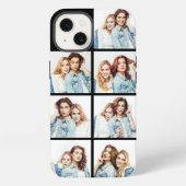 カスタムフォトコラージュ 7枚の正方形の写真 黒 iPhoneケース (裏面)