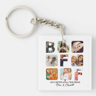 カスタムフォトコラージュBFFベスティーズ誕生日ギフト キーホルダー