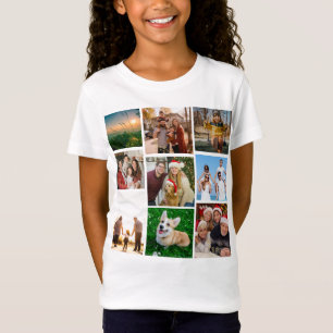 カスタムフォトコラージュTシャツ、カスタム9枚の写真 Tシャツ