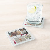 カスタムフォトコラージラブジョイファミリー ガラスコースター (アングル)