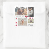 カスタムフォトコラージラブジョイファミリー スクエアシール (バッグ)