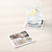 カスタムフォトコラージラブジョイファミリー スクエアペーパーコースター (インサイチュ)