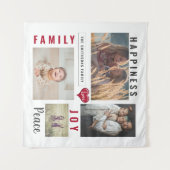 カスタムフォトコラージラブジョイファミリー タペストリー (正面(横))