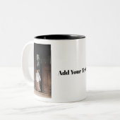 カスタムフォトコーヒー、写真とテキストを追加 ツートーンマグカップ (正面左)
