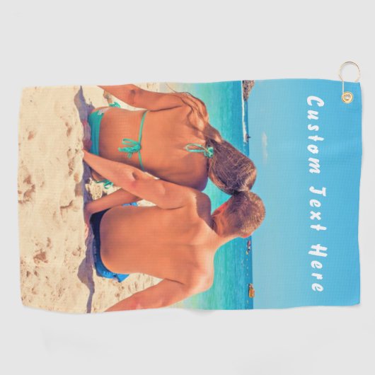 カスタムフォトゴお気に入りのルフタオルと文字 ゴルフタオル (横)