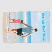 カスタムフォトゴルフタオルあなたのパパ写真と文字 ゴルフタオル (横)