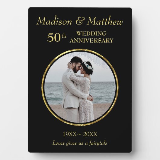 カスタムフォトゴールデンとブラック記念日プラーク フォトプラーク (正面)