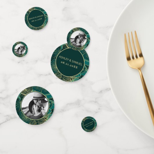 カスタムフォトゴールデン葉 コンフェッティ (グループ)