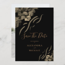 カスタムフォトゴールデン虹彩花結婚黒