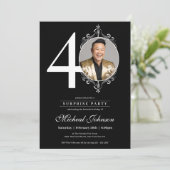 カスタムフォトサプライズ40歳の誕生日パーティー 招待状 (スタンド正面)