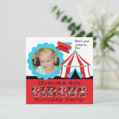 カスタムフォトサーカスチケット誕生日招待状 招待状 (スタンド正面)