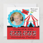 カスタムフォトサーカスチケット誕生日招待状 招待状 (正面)