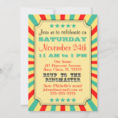 カスタムフォトサーカスバースデーパーティ招待状 招待状 (裏面)