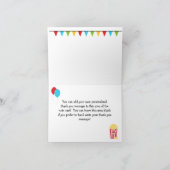 カスタムフォトサーカス誕生日感謝カード サンキューカード (内部)