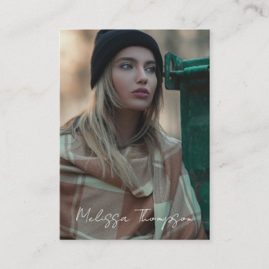 カスタムフォトシック台本タイポグラフィ写真家 名刺 (正面)