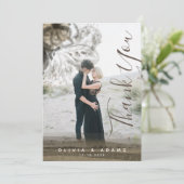 カスタムフォトシック金ゴールドフローラ結婚抽象芸術 サンキューカード (スタンド正面)