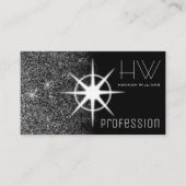 カスタムフォトシルバエレガントーグリッタープロフェッショナル 名刺 (正面)