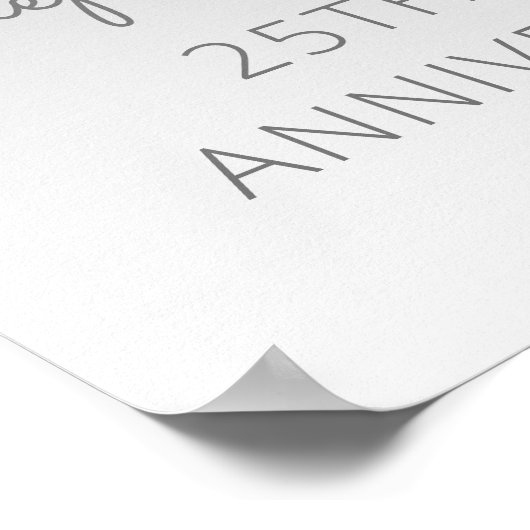 カスタムフォトシルバー25周年記念へようこそ ポスター (角)