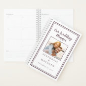 カスタムフォトシンプルカシスパープル&ホワイト結婚ズ プランナー手帳 (ディスプレー)