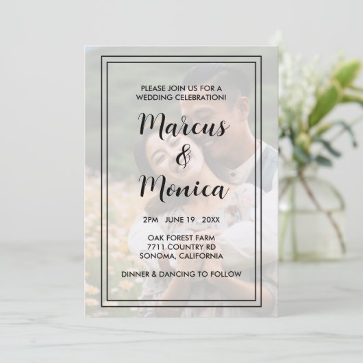 カスタムフォトシンプルシッミニマルク結婚ズ 招待状 (スタンド正面)