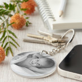 カスタムフォトシンプルフォト白黒 キーホルダー (正面右)