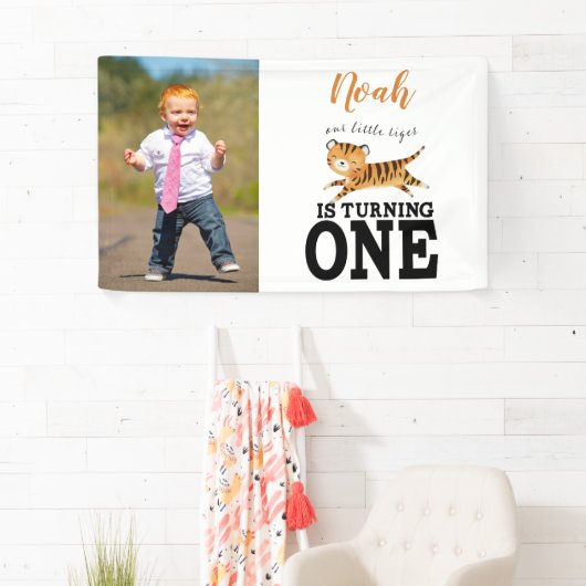 カスタムフォトジャングルサファリワイルドワンファースト誕生日 横断幕 (インサイチュ)