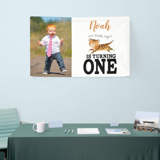 カスタムフォトジャングルサファリワイルドワンファースト誕生日 横断幕 (トレードショー)