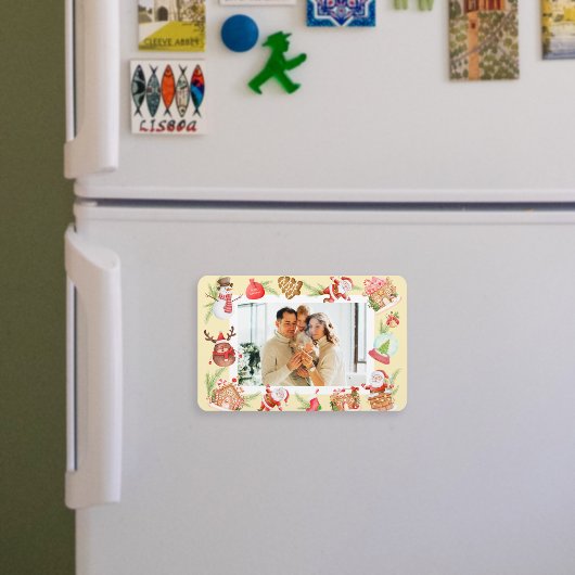 カスタムフォトスイートサンタギンガーブレッドハウス マグネット
