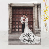 カスタムフォトスエレガントクリプトあいさつカード カード (黄色い花)