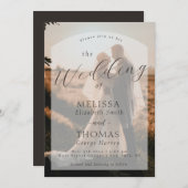 カスタムフォトスエレガントクリプト結婚式招待状 招待状 (正面/裏面)