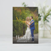 カスタムフォトスエレガントクリプ結婚トのサンキューカード サンキューカード (スタンド正面)