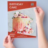 カスタムフォトスキャンQRコードメニューケーキベーカリーチラシ チラシ (手)