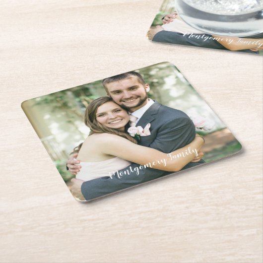 カスタムフォトスクエア紙コースター スクエアペーパーコースター (アングル)