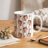 カスタムフォトストライプカップ | 赤ちゃんの顔 かわいい コーヒーマグカップ