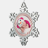 カスタムフォトスノーフレークオーナメント スノーフレークピューターオーナメント (右)