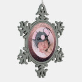 カスタムフォトスノーフレーククリスマスオーナメント スノーフレークピューターオーナメント (左)