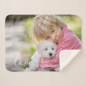 カスタムフォトスパーソナライズされたトモダンスクリプトの愛 シェルパブランケット (正面(横))