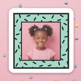 カスタムフォトスプレッスルフレーム誕生日パーティーの好意 スクエアシール