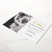 カスタムフォトス実在トフォイルエレガント 箔招待状 (回転した状態)