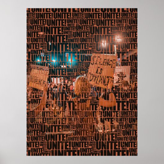 カスタムフォトタイポグラフィユナイト!ポスター ポスター (正面)