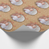 カスタムフォトタンとブラッククリスマス ラッピングペーパー (角)