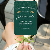 カスタムフォトダークグリーン白金ゴールド卒業 ハンドファン