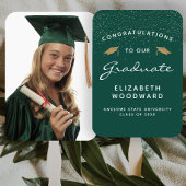 カスタムフォトダークグリーン白金ゴールド卒業 ハンドファン