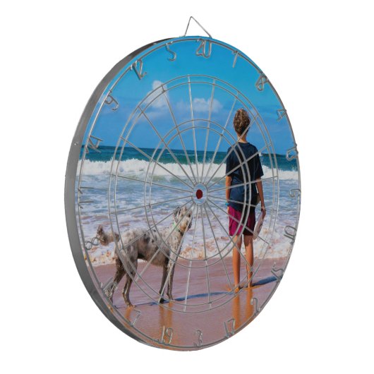 カスタムフォトダーツボードギフトのパーソナライズされた ダーツボード (正面左)