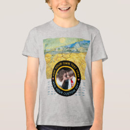 カスタムフォトテキスト – ゴッホ アート 誕生日 祝日 トライブレンドＴシャツ