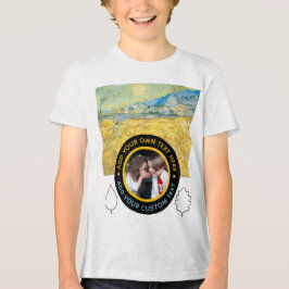 カスタムフォトテキスト – ゴッホ アート 誕生日 祝日 トライブレンドＴシャツ