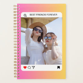 カスタムフォトテキストInstagramモダンピンク プランナー手帳